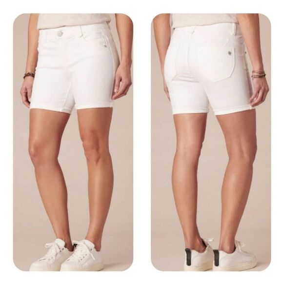 "Ab"solution® 5" White Denim Shorts NWT size 10 - Picture 1 of 6